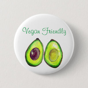 Avocado Spaß Text Vegan Food Healthy Fruit Button