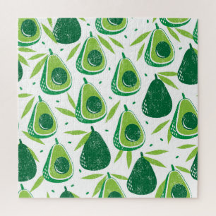 Avocado, strukturierte Briefmarke, nahtlose Muster