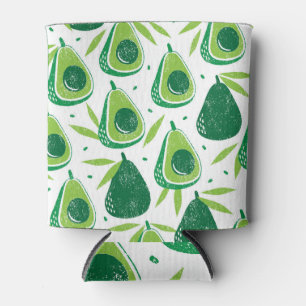 Avocado, strukturierte Briefmarke, nahtlose Muster Dosenkühler