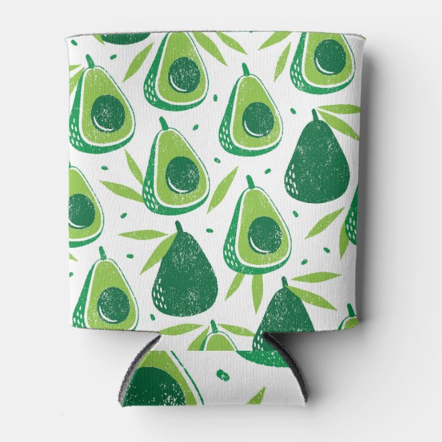 Avocado, strukturierte Briefmarke, nahtlose Muster Dosenkühler (Vorderseite)