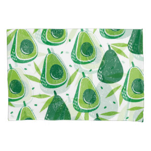 Avocado, strukturierte Briefmarke, nahtlose Muster Kissenbezug