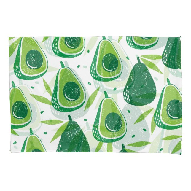 Avocado, strukturierte Briefmarke, nahtlose Muster Kissenbezug (Vorderseite)