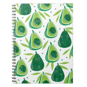 Avocado, strukturierte Briefmarke, nahtlose Muster Notizblock