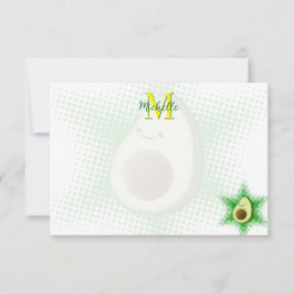 Avocado Superstar Individuelles Monogramm Mitteilungskarte