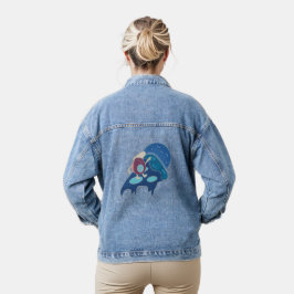 Avocado Surfen auf einem Slice Pizza Night Version Jeansjacke