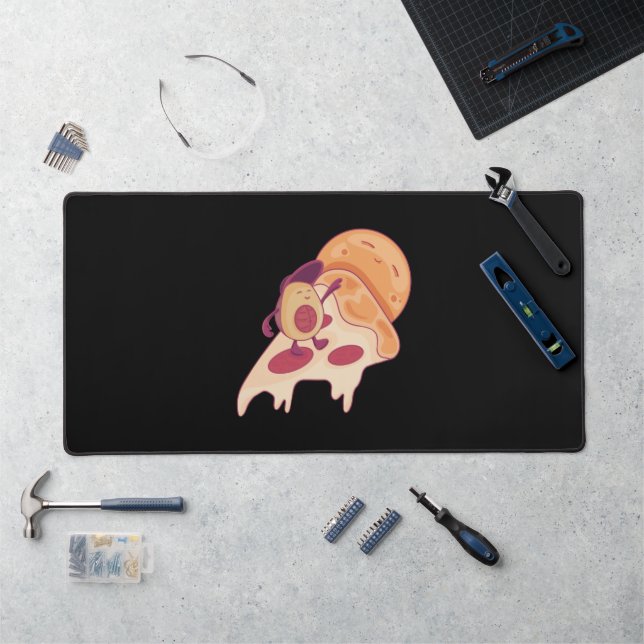 Avocado Surfing on a Slice of Pizza Summer Version (Poste de travail)