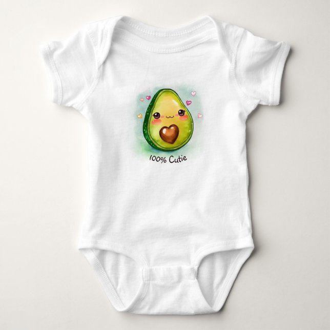 Avocado Süsse mit Ihrem Text - Baby Bodysuit Baby Strampler (Vorderseite)