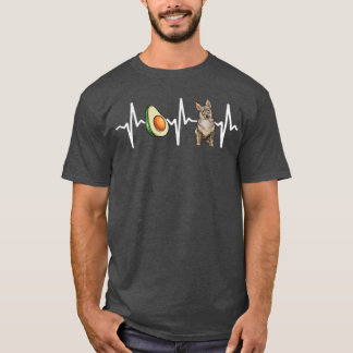 Avocado Swedish Vallhund Heartbeat Dog Lover T-Shirt