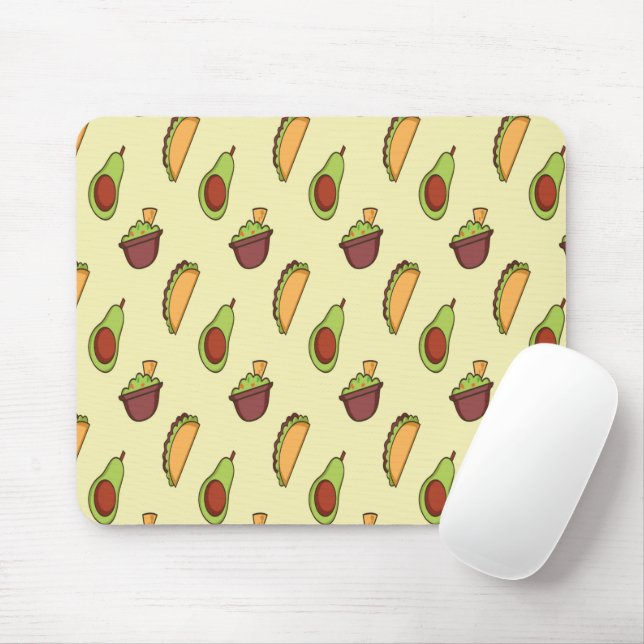 Avocado Taco Yellow Square Mouse Pad Mousepad (Mit Mouse)