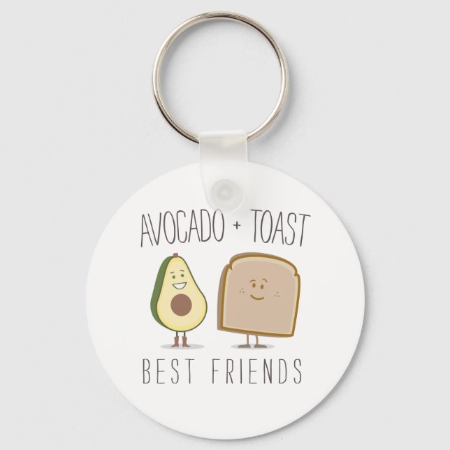 Avocado + Toast Best Friends Funny Keychain Schlüsselanhänger (Vorderseite)