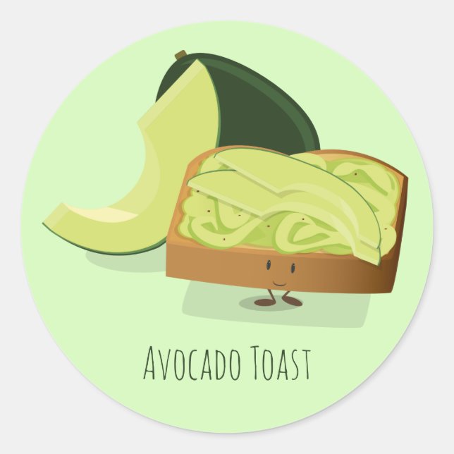 Avocado-Toast-Cartoon | Aufkleber (Vorderseite)