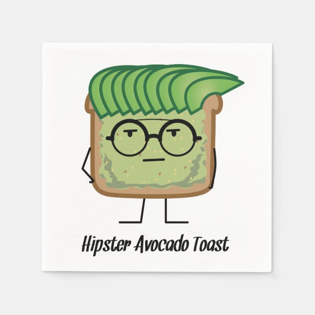 Avocado-Toast-Hipsterglas-Schmiererhaar Serviette (Vorderseite)