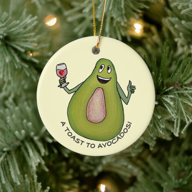 Avocado Toast Keramik Ornament (Baum)