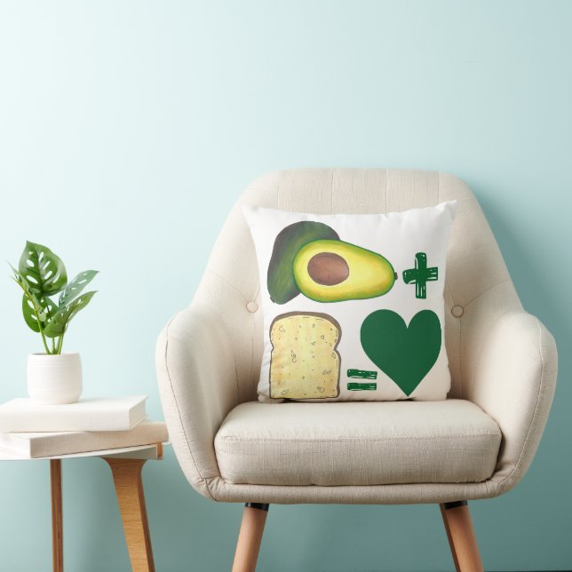 Avocado + Toast = Liebe Feinschmecker für Paarherz Kissen (Stuhl )