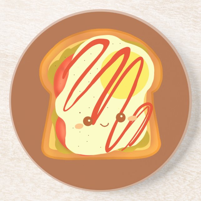 Avocado Toast mit Eiern und Tomaten Getränkeuntersetzer (Vorne)