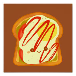 Avocado Toast mit Eiern und Tomaten Poster