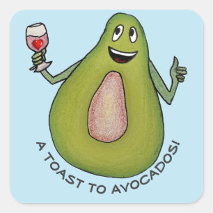 Avocado Toast Quadratischer Aufkleber