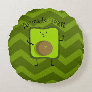 Avocado Toast Rundes Kissen