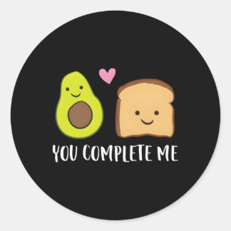 Avocado Toast Sie Complete Me Day Avocado Toast Runder Aufkleber