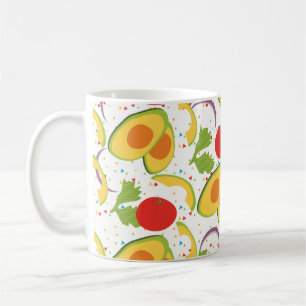 Avocado-Tomaten-Salat-Grünmuster Kaffeetasse