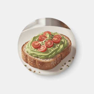 Avocado-Tomaten-Toast Frische Frühstückskunst Magnet