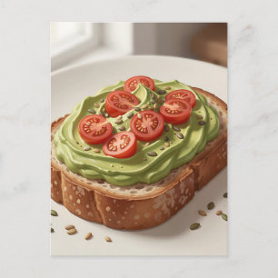 Avocado-Tomaten-Toast Frische Frühstückskunst Postkarte