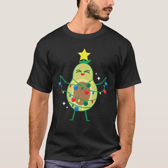 Avocado Tree Funny Cool Vegan Vegetarische Weihnac T-Shirt (Vorderseite)