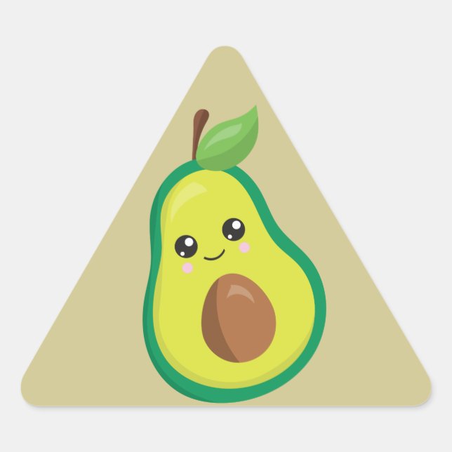 Avocado Triangle Dreieckiger Aufkleber (Vorderseite)