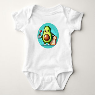 Avocado und Brot Duo Funny Pixel Art Food Friends Baby Strampler