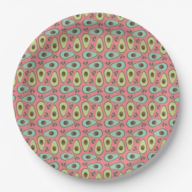 Avocado und Cilantro Salad Pattern Pappteller (Vorderseite)