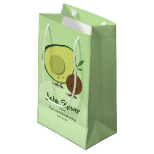 Avocado-und Gruben-Cartoon-Charakter-Baby-Dusche Kleine Geschenktüte