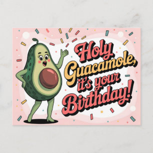 Avocado und "Heiliger Guacamole, es ist dein Gebur Postkarte