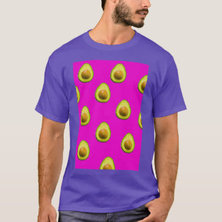 Avocado und rosa Muster T-Shirt