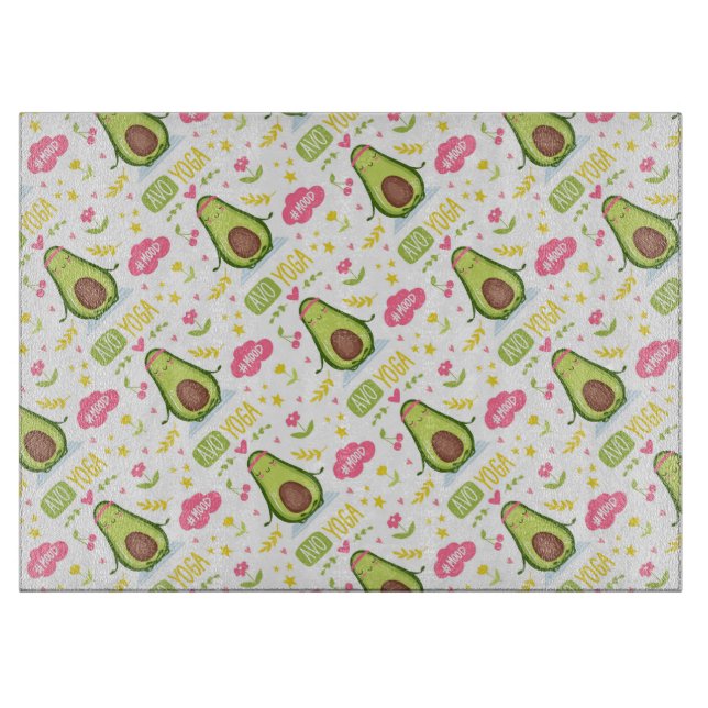 Avocado und Yoga Schneidebrett (Vorderseite)