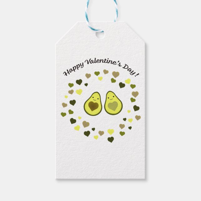 Avocado Valentine Geschenkanhänger (Vorderseite)