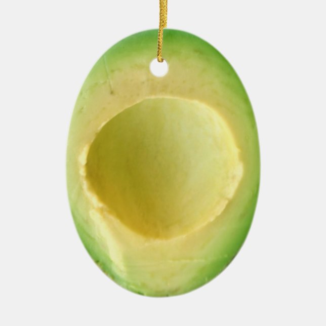 Avocado verrücktes 4Owen Keramikornament (Vorne)