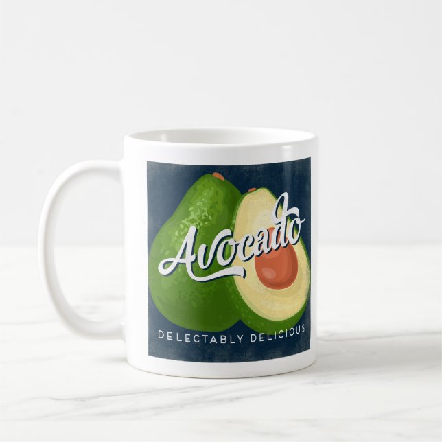 Avocado Vintage Fruchtlabel Retro Kaffeetasse (Links)