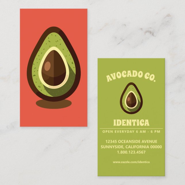 Avocado Visitenkarte (Vorne/Hinten)