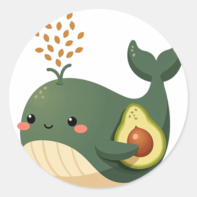 Avocado-Wal Runder Aufkleber (Vorderseite)
