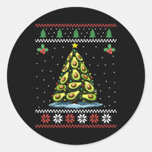 Avocado Weihnachtsbaum Ugly Weihnachtsweih Weihnac Runder Aufkleber