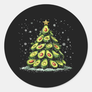 Avocado Weihnachtsbaum Weihnachtsgemüse für Männer Runder Aufkleber