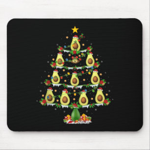 Avocado-Weihnachtsbaumlichter Lustiger Avocado-Wei Mousepad