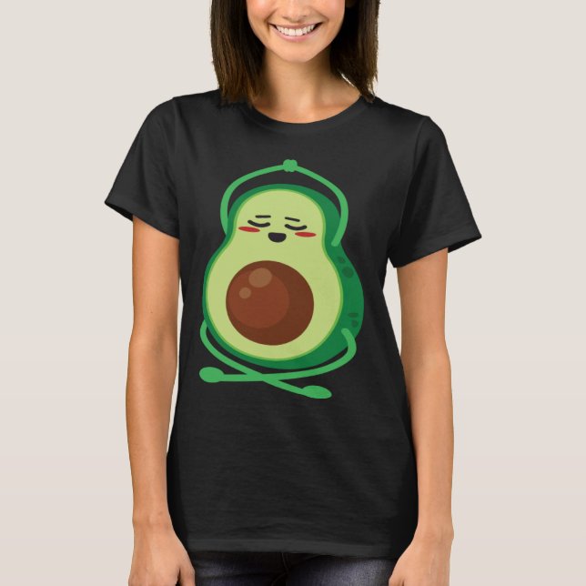 Avocado Yoga Cute Meditation Workout Exercise Vega T-Shirt (Vorderseite)