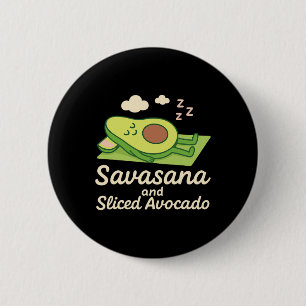 Avocado Yoga Lustig Namaste Pun Pflanzen Fitness S Button