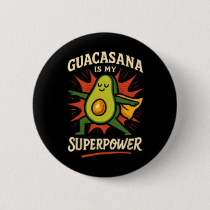Avocado Yoga Lustig Namaste Pun Plant-based Fitnes Button