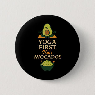 Avocado Yoga Lustiger Namaste Pun Pflanzen-basiert Button