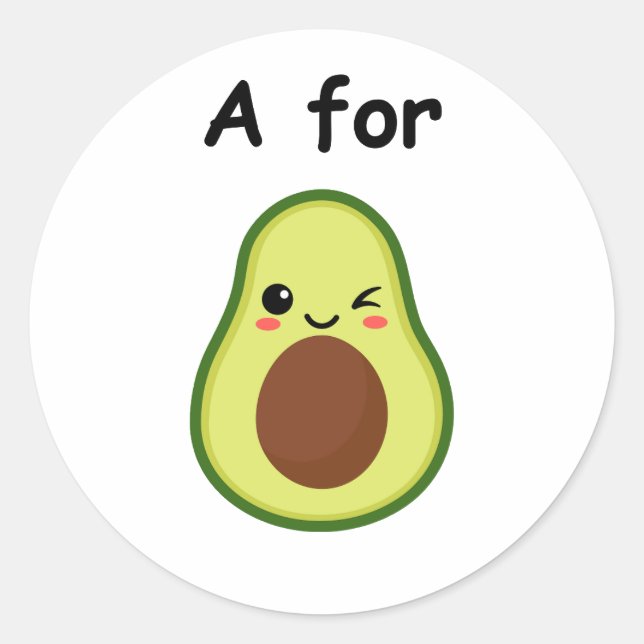 Avocadoaufkleber Runder Aufkleber (Vorderseite)