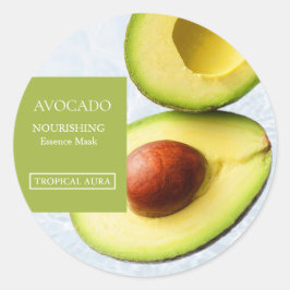 Avocadogesichtsmaske Etikett Runder Aufkleber