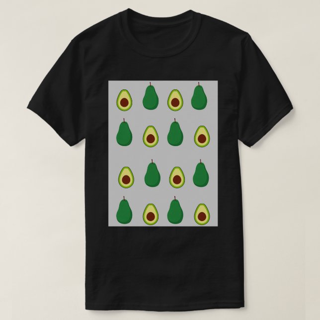 Avocadomuster hellgrau T-Shirt (Design vorne)
