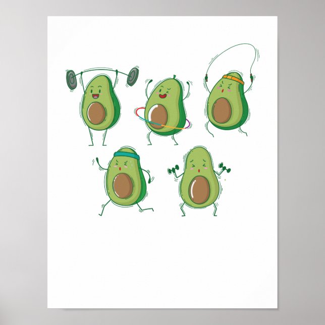 Avocados beim Sport Poster (Vorne)